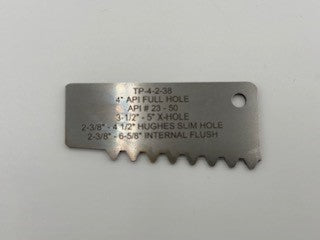 Gage, Profile TP-4-2-38, API NUMBERED CONNECTIONS, NC #23-#50, NC46,  2" TPF, 4 TPI, V-0.038, 2 7/8" IF - 3 1/2" IF