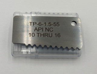 Gage, Profile TP-6-1.5-55, NC 10,12,12,16, macaroni tubing, 1.5" TPF, 6 TPI, v-0.055